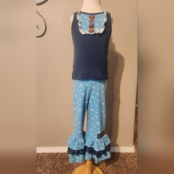 Matilda Jane Blue tank top w/ Blue Star Pants - Picture 3 of 7